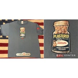 Vintage PROMO TOPPS WACKY PACKAGES PLASTERED PEANUTS Shirt M Cards Gpk Nycc Sdcc